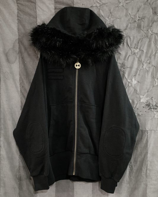 Black 'Nomad' Fur Hoodie